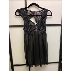 Black lace Lingerie baby doll dress size m